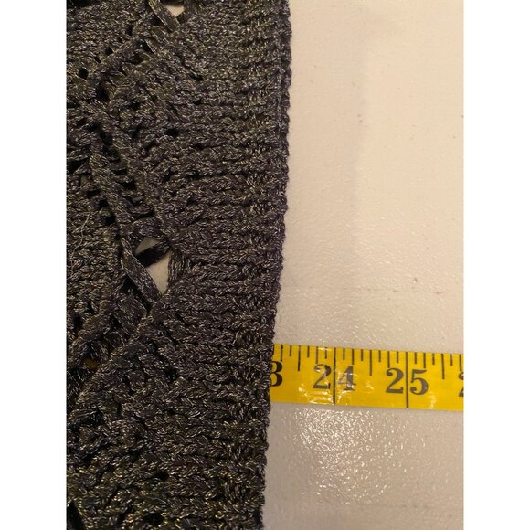 Express Black Sparkly Open Knit Crochet Sleeveless Top XL - Picture 5 of 7